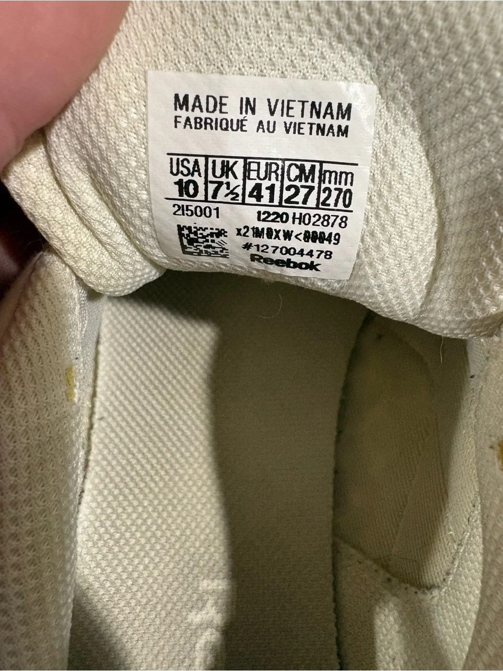 Reebok Cream and Black leopard Accent Low-Top Sneakers